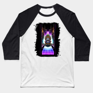 Neon Dominion: The Raccoon's Cyber Throne Baseball T-Shirt